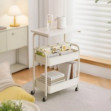 라온프리 이동식 3단 트롤리, 화이트