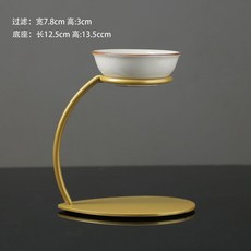 汝窯青花懶人泡茶具 蓋碗茶杯組 公道杯 茶漏 茶隔 陶瓷過濾網, 全瓷過濾+合金鐵架, 1個
