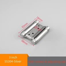 스테인레스 스틸 살롱 문짝 힌지 더블 액팅 용수철 스윙 바 룸 펜스 3 인치4인치 5인치, 02 3 inch-SS304-Silver