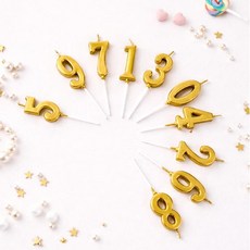 데코 캔들 기념일 생일파티 골드 양초, 04.4