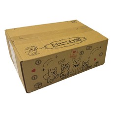 超可愛毛孩彩繪三層瓦楞紙箱，堅固耐用，適用於各種物品包裝，環保可回收, 彩繪毛孩版面, 1個