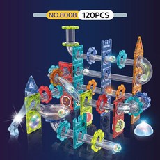 MAGNA-TILES 마그네틱 건설 세트 브랜드 빌딩 오리지널 스페이스, A. 전등 볼 궤도 블록 120PCS