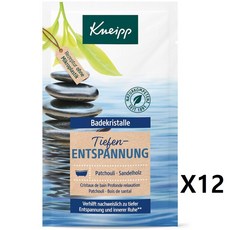 크나이프 딥 릴렉세이션 배스 크리스탈 솔트 60gX 12개 샌달우드와 파출리, 60g