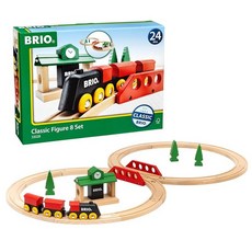 BRIO 브리오 클래식 레일 8자 세트 총 22 개 33028 대상 연령 2세~ 장난감 장난감 나무 장난감 나무 레일 세트 선물 생일/크리스마스, 1개, 상세페이지 참조