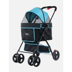 現貨含運!! 《百嬌客 Petique》Swift 輕巧寵物推車 綠松石色/黑色 貓咪適用, 1個, 綠松石色, 綠松石色