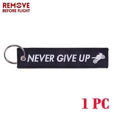 1개 PC 비행 제거 오토바이 자동차 남성용 키체인 자수 태그 패션 선물 장신, Never give up