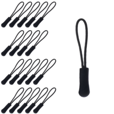 지노 다용도 스트랩 손잡이 끈 지퍼 고리, 20개, 블랙