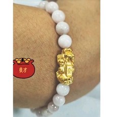0.25錢黃金貔貅水晶手串（16-18圍）精選手工製作