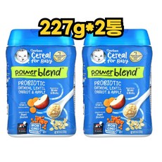 거버 시리얼 파워 블렌드 어린이 미음 227g, 2개, 당근 사과 맛