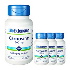 LIFE EXTENSION 肌肽素食膠囊 500mg, 60 件, 4個