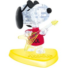 (PS) 3D 입체 크리스탈 퍼즐, 1개, 스누피 락스타, 37피스 1개, 스누피 락스타, 37피스