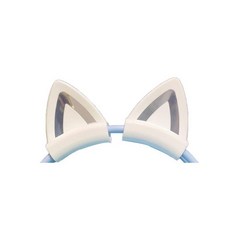 헤드폰용 핑크 고양이 귀 실리콘 귀여운 고양이 귀 헤드폰 부착물 탈착식 헤드폰 액세서리 대부분의 헤드폰에 적합, 화이트