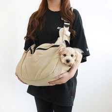 반려견 고양이포어백 강아지 산책 이동 강아지앞 애견 고양이 베이지M 43966pc 1(ea), 1개