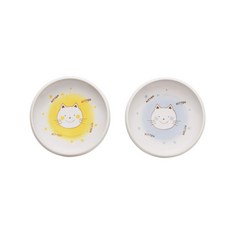 아이토(Aito) 접시 식기 어린이용 어린이용 고양이 플레이트 (2색 세트), 1개