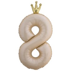 이벤트홀릭 대형 왕관 숫자은박풍선 라떼, 8