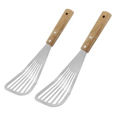 [ 1231269 ] 조르페터 내구성이 뛰어난 생선 뒤집개 주걱 경량 슬롯 나무 손잡이 경사진 헤드 디자인 음식/주방 요리를 뒤집기 위한 금속 주걱 2팩, [ 1231269 ] 조르페터 내구성이 뛰어난 생선 뒤