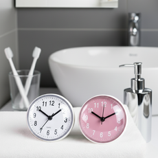 제블렌 미니 벽시계 욕실 주방용 흡착식 방수 무소음, 01. 화이트 1개