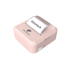 Ablemark 라벨 프린터기 스티커 라벨지포함 고속인쇄 바코드 생성 큐알코드 스캔 가능, 1세트, 핑크