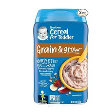 거버 하티 비츠 멀티그레인 어린이 미음 227g, 바나나 + 사과 + 딸기, 3개