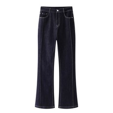 봄 시즌용 심플하고 편안한 면 스트레치 부츠컷 청바지 캐주얼 긴바지