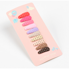 아기 베이비 유아 데일리 작은사이즈 미니 땡땡이 3센치 똑딱핀 머리핀 세트