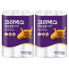 크리넥스 안심 키친타월 120매 12롤 2개