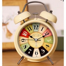 큰소리 알람 탁상시계 레트로 컬러 심플한 디자인 인테리어 소품 침실 책상 포인트