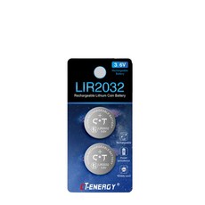 LIR鈕扣電池充電組合 3.6V 鋰離子電池 支援多款型號, 1個, 馳特 LIR2032兩粒卡裝