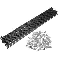 X AUTOHAUX 36개입 자전거 탄소강 스포크 14G 대부분의 자전거용 니플 포함 블랙, 224mm