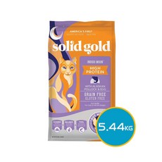 Solid Gold 全齡貓無穀深海藍鱈｜高蛋白｜無穀｜全齡貓, 5.44kg, 1包, 雞肉 + 鱈魚