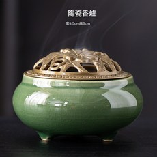 陶瓷香爐家用義烏薰香窯變哥窯香爐寺廟香薰盤塔香小號盤香爐, 1個