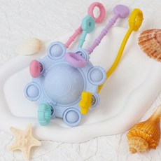 嬰兒拉繩玩具 益智手抓球 搖鈴牙膠, 精美【拉繩玩具】,粉色, 1個