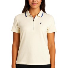 Spyder 여성용 골프 티 - UPF 30+ 여성용 경량 수분 흡수 쿼터 지퍼 칼라 골프 폴로 셔츠 펄. L