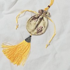 반야연 전통 미니 복주머니 기념품 답례품 포장 비단 파우치 외국인선물, 골드