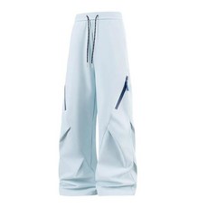 防風防水90白鴨絨保暖運動長褲 大尺碼滑雪褲休閑登山褲 加厚透氣工裝褲, S, 遠山藍