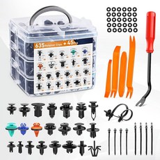 GUACC 680Pcs 자동차 푸시 리테이너 클립 및 패스너 모음 - 도요타 GM 포드 혼다 쉐보레를 위한 10개의 케이블 타이가 있는 가장 사이즈 나일론 범퍼 펜더 리벳