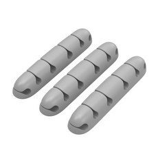 【6孔】全硅膠多功能理綫器桌麵集綫器自粘電綫卡綫扣整理固定器, 灰色3件, 1個