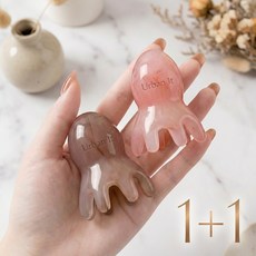 어반잇 문어 두피 괄사 마사지기 1+1, 핑크+그레이, 1개