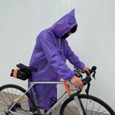 성인 남성 퍼플 우비 자전거 레인코트