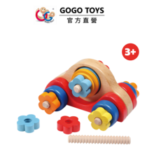 GOGO TOYS #21352 Mini Buggy 兒童益智木製積木組 3歲以上, Mixed multiple colors, 1套
