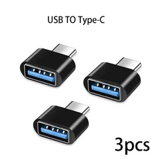 미니 Type-C - USB 어댑터 3.0 남성 OTG MacBook ProiPadMini CDevice용 데이터 커넥터, 25 Black 3pcs