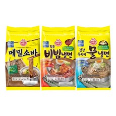 오뚜기 메밀소바(2인) 612g 1개+함흥비빔냉면(2인) 490g 1개+김장동치미물냉면(2인) 946g 1개, 1세트, 2.048kg