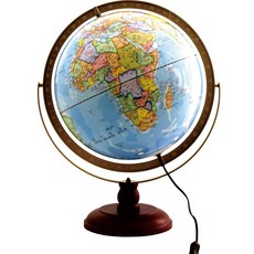 徠福 一次成型地球儀17吋(LED燈光)高60CM-木座, 藍色