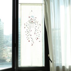 자수 광목 가리개커튼