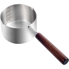 키치윗 개 사료 특종 컵 304 스테인리스 스틸 반려동물 계량컵나무 손잡이 포함, 1 Cup