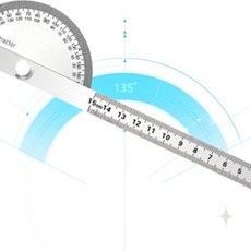 학생용 제도 도구 스테인리스 반원형 측정 기구 수학 학습 교구 제도 작업 설계, 1개