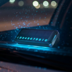 라인하임 LED 차량용 주차번호판 태양광 충전 전화번호판 알림판, 1개, 블랙