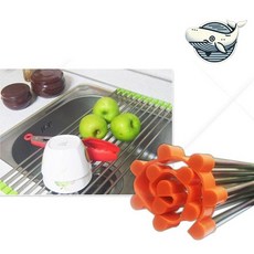 주방 정리대 롤형 수납선반 식기 정리 선반으로 싱크선반 개수대 스텐 주방 씽크, 오렌지