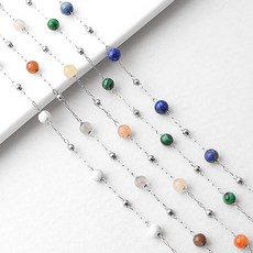 싼비즈 [8-255-12]써지컬스틸 체인 원석 라운드 3mm+볼 약50cm