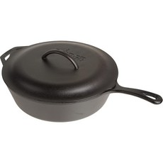 美國原裝LODGE L10CF3 鑄鐵深鍋組 5QT 12吋 導熱均勻 深鍋設計, 1個, 黑色